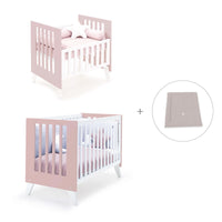 Minicuna y cuna todo en uno (7en1) blanca/rosa claro · Nexo Tre Flamingo C187T-M7742
