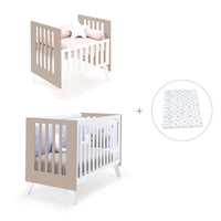 Minicuna y cuna todo en uno (7en1) blanca/beige · Nexo Tre Arena C187T-M7753