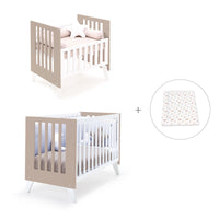 Minicuna y cuna todo en uno (7en1) blanca/beige · Nexo Tre Arena C187T-M7753