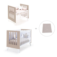 Minicuna y cuna todo en uno (7en1) blanca/beige · Nexo Tre Arena C187T-M7753