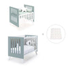 Minicuna y cuna todo en uno (7en1) blanca/verde eucalipto · Nexo Tre Eucalyptus C187T-M7757