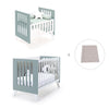 Minicuna y cuna todo en uno (7en1) blanca/verde eucalipto · Nexo Tre Eucalyptus C187T-M7757