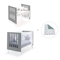 Minicuna y cuna todo en uno (7en1) blanca/antracita · Nexo Tre Antracita C187T-M7758