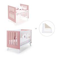 Minicuna y cuna todo en uno (7en1) blanca/rosa · Nexo Tre Quarzo C187T-M7759