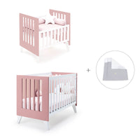 Minicuna y cuna todo en uno (7en1) blanca/rosa · Nexo Tre Quarzo C187T-M7759