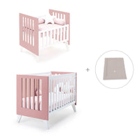 Minicuna y cuna todo en uno (7en1) blanca/rosa · Nexo Tre Quarzo C187T-M7759