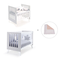 Minicuna y cuna todo en uno (7en1) blanca/gris · Nexo Tre Grey C187T-M7778