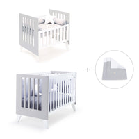 Minicuna y cuna todo en uno (7en1) blanca/gris · Nexo Tre Grey C187T-M7778