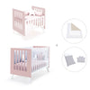 Minicuna y cuna todo en uno (7en1) blanca/rosa claro · Nexo Tre Flamingo C187T-M7742