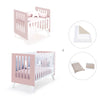 Minicuna y cuna todo en uno (7en1) blanca/rosa claro · Nexo Tre Flamingo C187T-M7742