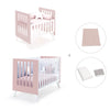 Minicuna y cuna todo en uno (7en1) blanca/rosa claro · Nexo Tre Flamingo C187T-M7742