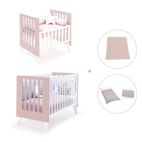 Minicuna y cuna todo en uno (7en1) blanca/rosa claro · Nexo Tre Flamingo C187T-M7742