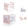 Minicuna y cuna todo en uno (7en1) blanca/rosa claro · Nexo Tre Flamingo C187T-M7742