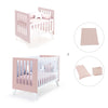 Minicuna y cuna todo en uno (7en1) blanca/rosa claro · Nexo Tre Flamingo C187T-M7742