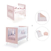 Minicuna y cuna todo en uno (7en1) blanca/rosa claro · Nexo Tre Flamingo C187T-M7742