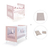 Minicuna y cuna todo en uno (7en1) blanca/rosa claro · Nexo Tre Flamingo C187T-M7742