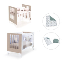 Minicuna y cuna todo en uno (7en1) blanca/beige · Nexo Tre Arena C187T-M7753