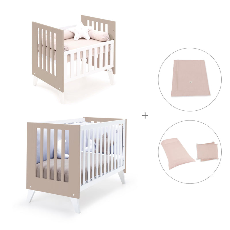 Minicuna y cuna todo en uno (7en1) blanca/beige · Nexo Tre Arena C187T-M7753