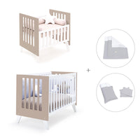 Minicuna y cuna todo en uno (7en1) blanca/beige · Nexo Tre Arena C187T-M7753