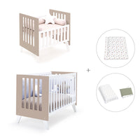 Minicuna y cuna todo en uno (7en1) blanca/beige · Nexo Tre Arena C187T-M7753