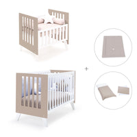 Minicuna y cuna todo en uno (7en1) blanca/beige · Nexo Tre Arena C187T-M7753