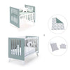Minicuna y cuna todo en uno (7en1) blanca/verde eucalipto · Nexo Tre Eucalyptus C187T-M7757