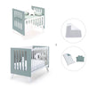 Minicuna y cuna todo en uno (7en1) blanca/verde eucalipto · Nexo Tre Eucalyptus C187T-M7757