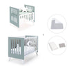 Minicuna y cuna todo en uno (7en1) blanca/verde eucalipto · Nexo Tre Eucalyptus C187T-M7757