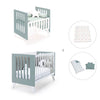 Minicuna y cuna todo en uno (7en1) blanca/verde eucalipto · Nexo Tre Eucalyptus C187T-M7757
