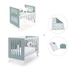 Minicuna y cuna todo en uno (7en1) blanca/verde eucalipto · Nexo Tre Eucalyptus C187T-M7757