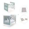 Minicuna y cuna todo en uno (7en1) blanca/verde eucalipto · Nexo Tre Eucalyptus C187T-M7757