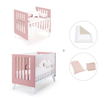 Minicuna y cuna todo en uno (7en1) blanca/rosa · Nexo Tre Quarzo C187T-M7759
