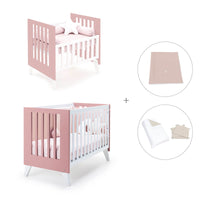 Minicuna y cuna todo en uno (7en1) blanca/rosa · Nexo Tre Quarzo C187T-M7759