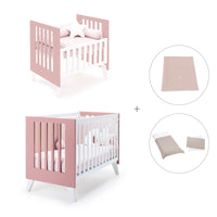 Minicuna y cuna todo en uno (7en1) blanca/rosa · Nexo Tre Quarzo C187T-M7759