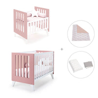 Minicuna y cuna todo en uno (7en1) blanca/rosa · Nexo Tre Quarzo C187T-M7759