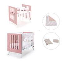 Minicuna y cuna todo en uno (7en1) blanca/rosa · Nexo Tre Quarzo C187T-M7759