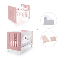Minicuna y cuna todo en uno (7en1) blanca/rosa · Nexo Tre Quarzo C187T-M7759