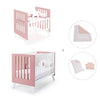 Minicuna y cuna todo en uno (7en1) blanca/rosa · Nexo Tre Quarzo C187T-M7759