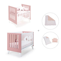 Minicuna y cuna todo en uno (7en1) blanca/rosa · Nexo Tre Quarzo C187T-M7759