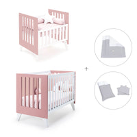 Minicuna y cuna todo en uno (7en1) blanca/rosa · Nexo Tre Quarzo C187T-M7759