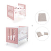 Minicuna y cuna todo en uno (7en1) blanca/rosa · Nexo Tre Quarzo C187T-M7759