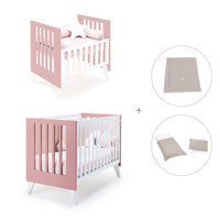 Minicuna y cuna todo en uno (7en1) blanca/rosa · Nexo Tre Quarzo C187T-M7759