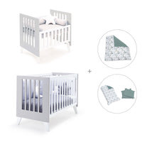 Minicuna y cuna todo en uno (7en1) blanca/gris · Nexo Tre Grey C187T-M7778