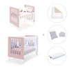 Minicuna y cuna todo en uno (7en1) blanca/rosa claro · Nexo Tre Flamingo C187T-M7742