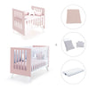 Minicuna y cuna todo en uno (7en1) blanca/rosa claro · Nexo Tre Flamingo C187T-M7742