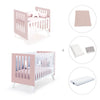 Minicuna y cuna todo en uno (7en1) blanca/rosa claro · Nexo Tre Flamingo C187T-M7742
