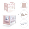 Minicuna y cuna todo en uno (7en1) blanca/rosa claro · Nexo Tre Flamingo C187T-M7742