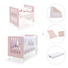 Minicuna y cuna todo en uno (7en1) blanca/rosa claro · Nexo Tre Flamingo C187T-M7742