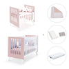Minicuna y cuna todo en uno (7en1) blanca/rosa claro · Nexo Tre Flamingo C187T-M7742