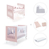 Minicuna y cuna todo en uno (7en1) blanca/rosa claro · Nexo Tre Flamingo C187T-M7742